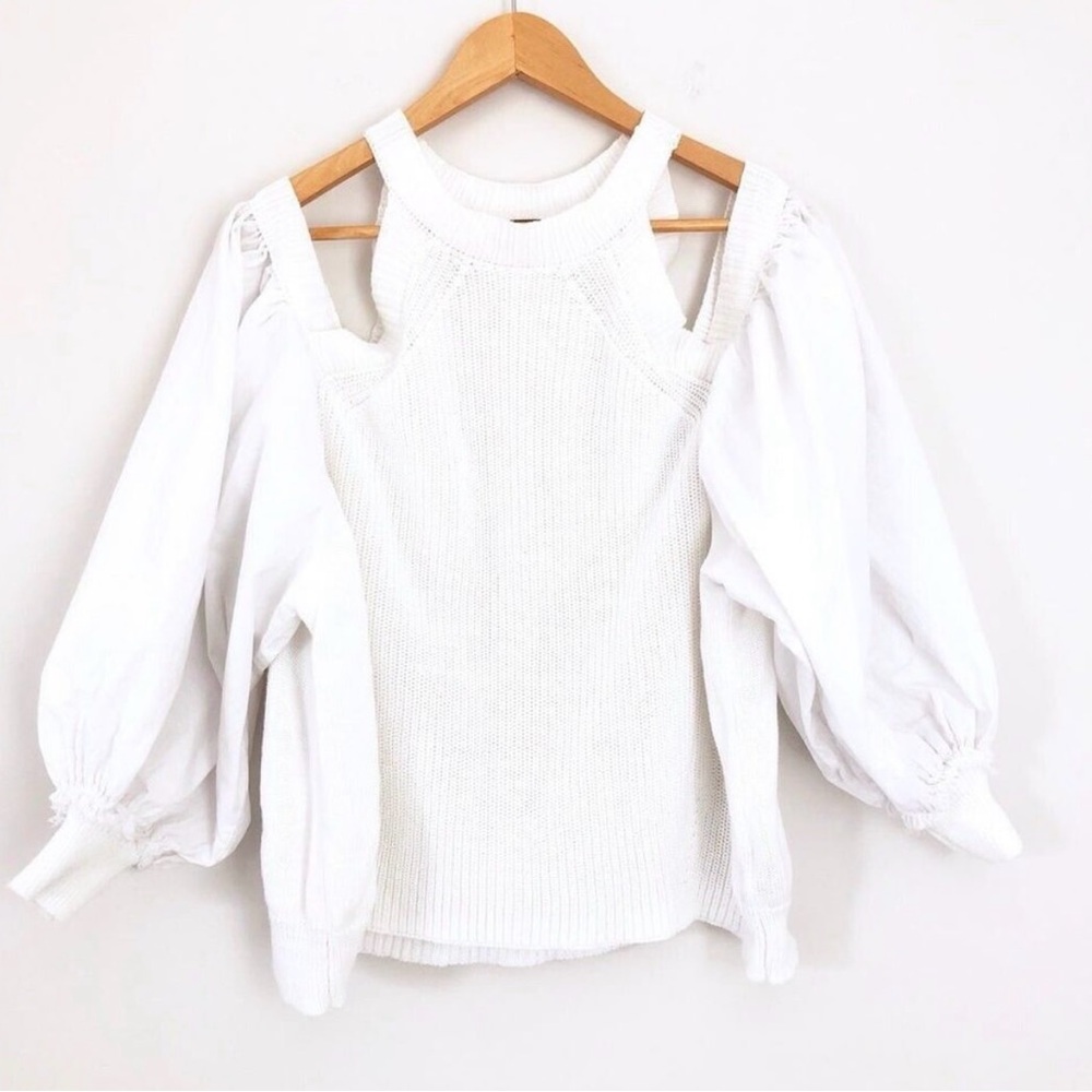 EUC Free People Cold Shoulder Sweater Top - Picture 3 of 3